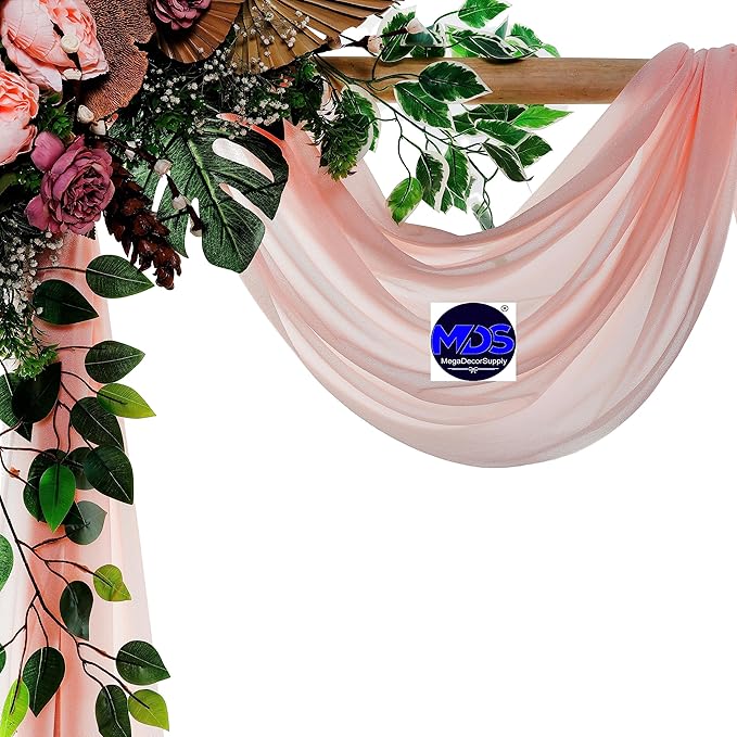 MDS Halloween Chiffon Draping Fabric - 1 Panel, 30" Wide x 100ft Long - Sheer Spooky Arbor & Canopy Drapery for Haunted House Backdrops, Party Ceilings, DIY Costumes & Themed Events - Dusty Rose