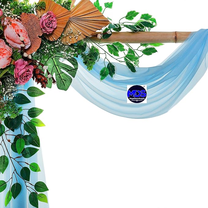 MDS Halloween Chiffon Draping Fabric - 1 Panel, 30" Wide x 75ft Long - Sheer Spooky Arbor & Canopy Drapery for Haunted House Backdrops, Party Ceilings, DIY Costumes & Themed Events - Turquoise