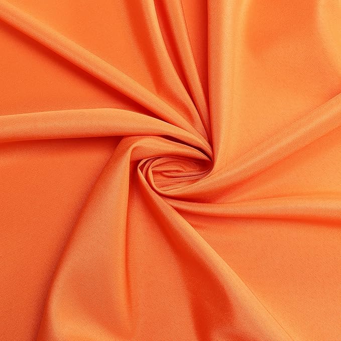 sancua Round Tablecloth - 108 Inch - Water Resistant Spill Proof Washable Polyester Table Cloth Decorative Fabric Table Cover for Dining Tables, Buffet Parties and Camping, Orange