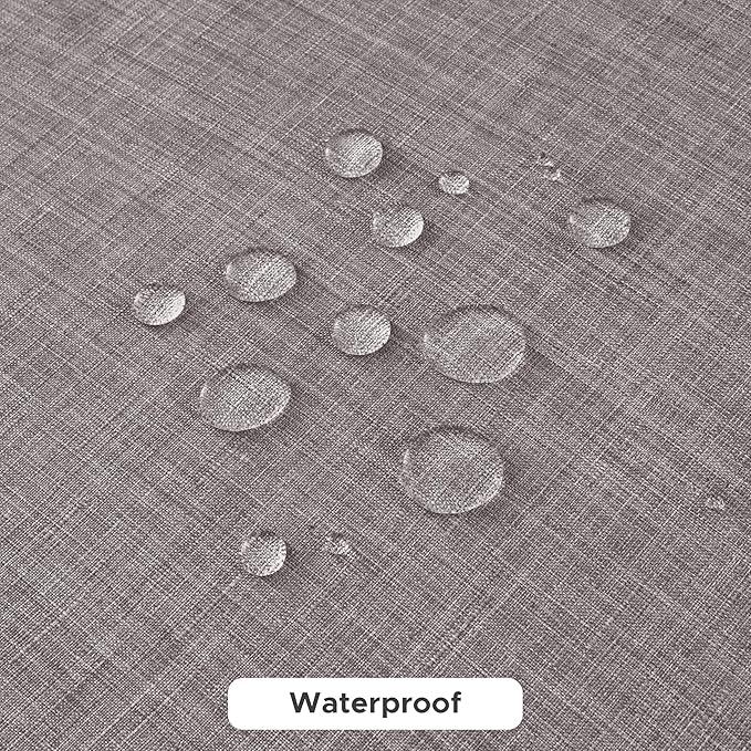 Fitable Faux Linen Tablecloths for Rectangle Tables: Water & Stain Resistant Farmhouse Table Cloth, Washable Burlap Textured Table Covers for Kitchen Dining Party(2 Pack, 52x70 Inch, Stone)