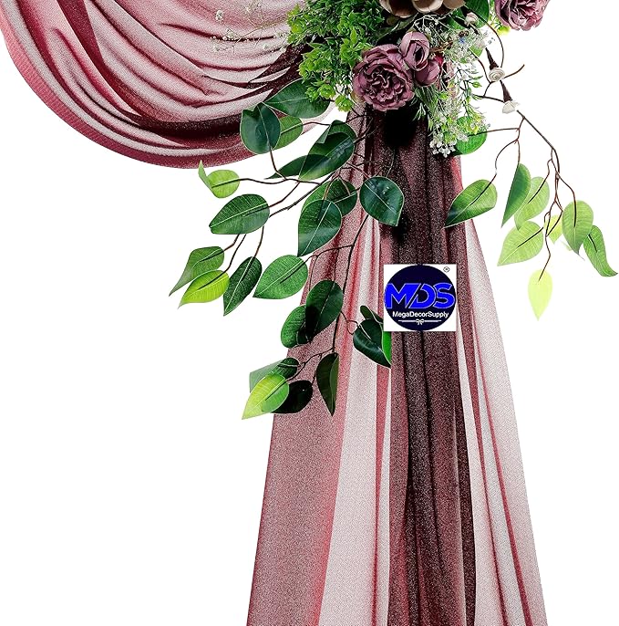 MDS Halloween Chiffon Draping Fabric - 2 Panel, 30" Wide x 75ft Long - Sheer Spooky Arbor & Canopy Drapery for Haunted House Backdrops, Party Ceilings, DIY Costumes & Themed Events - Burgundy