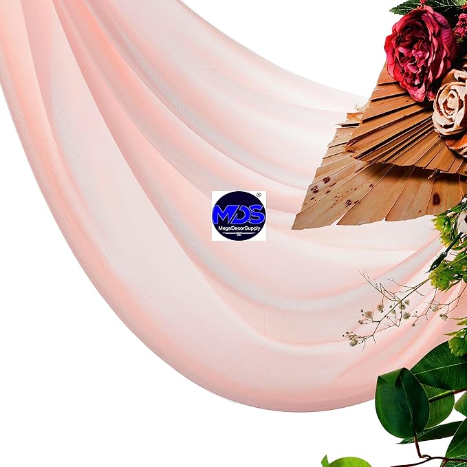MDS Halloween Chiffon Draping Fabric - 1 Panel, 30" Wide x 20ft Long - Sheer Spooky Arbor & Canopy Drapery for Haunted House Backdrops, Party Ceilings, DIY Costumes & Themed Events - Dusty Rose