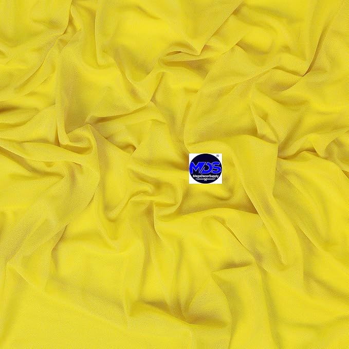 MDS Halloween Chiffon Draping Fabric - 1 Panel, 30" Wide x 100ft Long - Sheer Spooky Arbor & Canopy Drapery for Haunted House Backdrops, Party Ceilings, DIY Costumes & Themed Events - Yellow