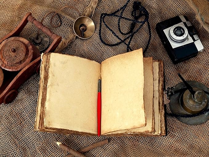 cuero Vintage Hocus Pocus Book of Spells Leather Journal Evil Eye Diary Girmoire Spell Book Prop Gifts (7" BLACK)