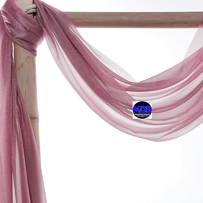 MDS Halloween Chiffon Draping Fabric - 1 Panel, 30" Wide x 100ft Long - Sheer Spooky Arbor & Canopy Drapery for Haunted House Backdrops, Party Ceilings, DIY Costumes & Themed Events - Mauva