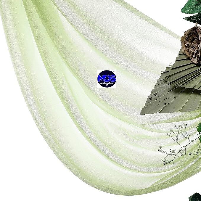 MDS Halloween Chiffon Draping Fabric - 1 Panel, 30" Wide x 100ft Long - Sheer Spooky Arbor & Canopy Drapery for Haunted House Backdrops, Party Ceilings, DIY Costumes & Themed Events - Sage Green