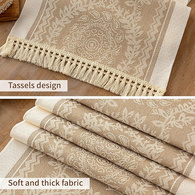 Table Runners 119 Inches,Waterproof Boho Table Runner with Tassel Fringe,Table Runner for Party Coffee Table