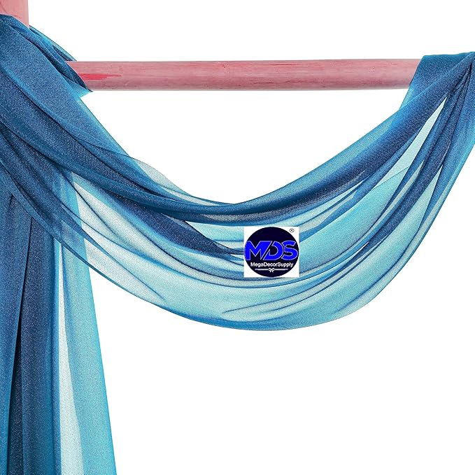 MDS Halloween Chiffon Draping Fabric - 1 Panel, 30" Wide x 50ft Long - Sheer Spooky Arbor & Canopy Drapery for Haunted House Backdrops, Party Ceilings, DIY Costumes & Themed Events - Dark Teal
