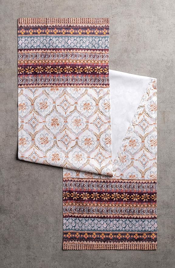 Maison d' Hermine Table Runner 100% Cotton Single Layer Table Runners 48 inches Long for Thanksgiving Christmas Decorations Home Kitchen Dining Party Wedding (Fair Isle, 14.5" x 48")