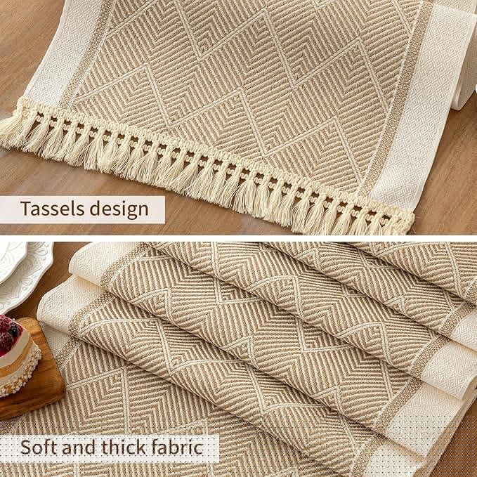 Table Runners 138 Inches,Waterproof Boho Table Runner with Tassel Fringe,Table Runner for Party Coffee Table