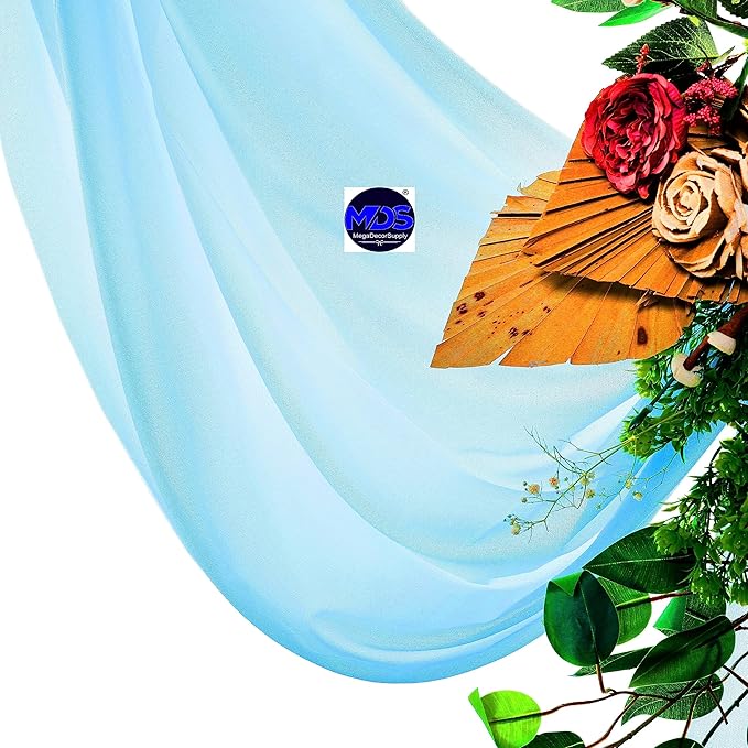 MDS Halloween Chiffon Draping Fabric - 2 Panel, 30" Wide x 30ft Long - Sheer Spooky Arbor & Canopy Drapery for Haunted House Backdrops, Party Ceilings, DIY Costumes & Themed Events - Turquoise