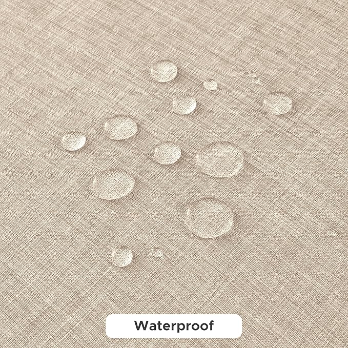 Fitable Faux Linen Tablecloths for Rectangle Tables: Water & Stain Resistant Farmhouse Table Cloth, Washable Burlap Textured Table Covers for Kitchen Dining Party(2 Pack, 60x84 Inch, Beige)