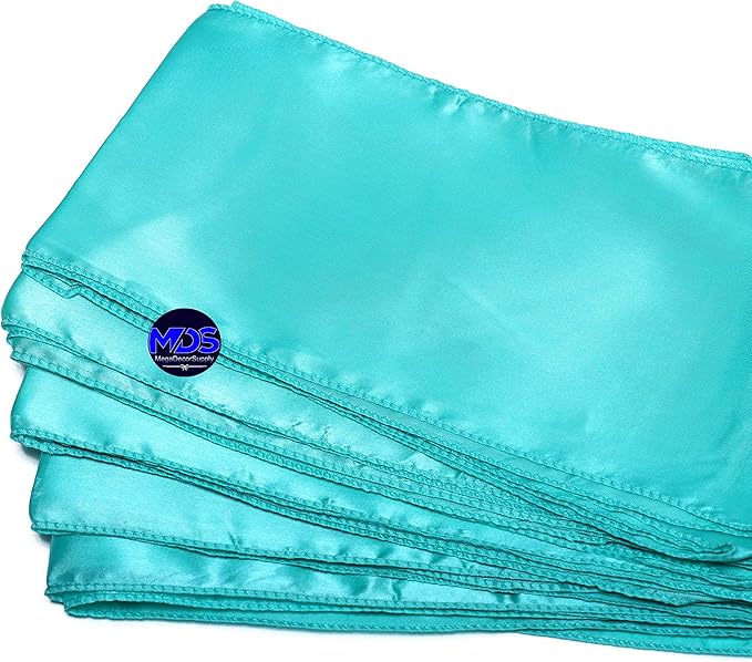 MDS Pack of 125 PCS Satin Chair Sashes Charmeuse Sateen Dining Chair Bows Ribbon Ties Back Sash for Wedding Party Birthday Home Hotel Restaurant Banquet Decoration (7 x 108 Inch, Sea Green)