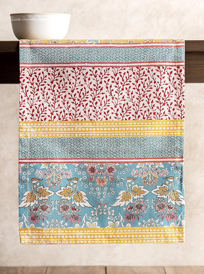Maison d' Hermine Table Runner 100% Cotton Single Layer Table Runners 72 inches Long Decorative for Home Kitchen Dining Party Baby Shower Wedding Bridal Shower Spring Summer (Marquise, 14.50" x 72")