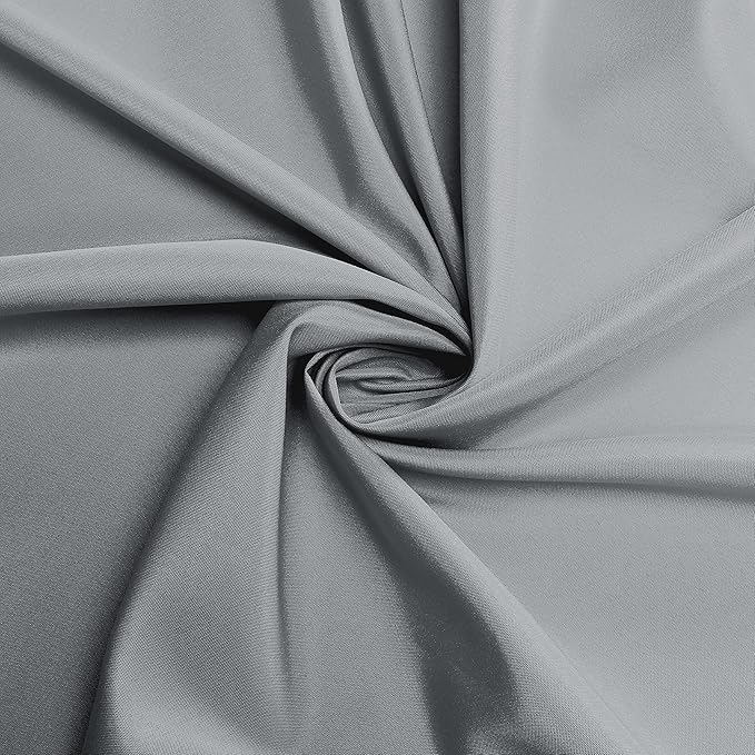 sancua Round Tablecloth - 120 Inch - Water Resistant Spill Proof Washable Polyester Table Cloth Decorative Fabric Table Cover for Dining Tables, Buffet Parties and Camping, Silver Grey