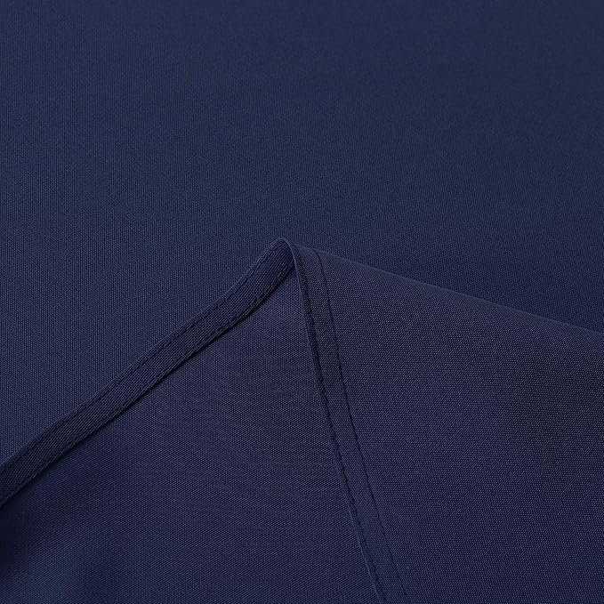 sancua Round Tablecloth - 80 Inch - Water Resistant Spill Proof Washable Polyester Table Cloth Decorative Fabric Table Cover for Dining Tables, Buffet Parties and Camping, Navy