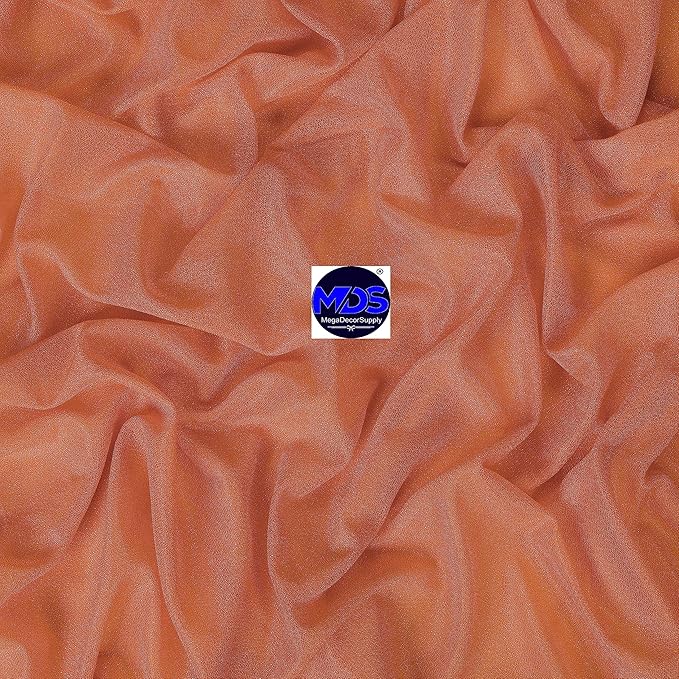 MDS Halloween Chiffon Draping Fabric - 1 Panel, 30" Wide x 100ft Long - Sheer Spooky Arbor & Canopy Drapery for Haunted House Backdrops, Party Ceilings, DIY Costumes & Themed Events - Coral Peach