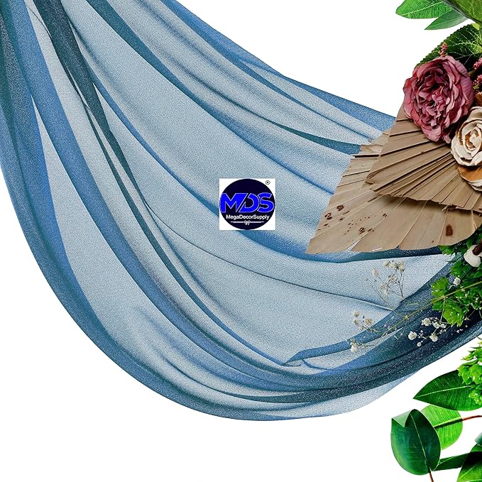 MDS Halloween Chiffon Draping Fabric - 1 Panel, 30" Wide x 100ft Long - Sheer Spooky Arbor & Canopy Drapery for Haunted House Backdrops, Party Ceilings, DIY Costumes & Themed Events - Dark Teal