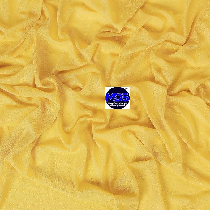 MDS Halloween Chiffon Draping Fabric - 1 Panel, 30" Wide x 30ft Long - Sheer Spooky Arbor & Canopy Drapery for Haunted House Backdrops, Party Ceilings, DIY Costumes & Themed Events - Gold