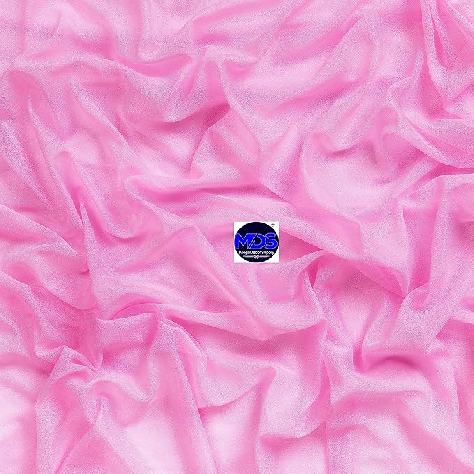 MDS Halloween Chiffon Draping Fabric - 1 Panel, 30" Wide x 30ft Long - Sheer Spooky Arbor & Canopy Drapery for Haunted House Backdrops, Party Ceilings, DIY Costumes & Themed Events - Bubblegum Pink